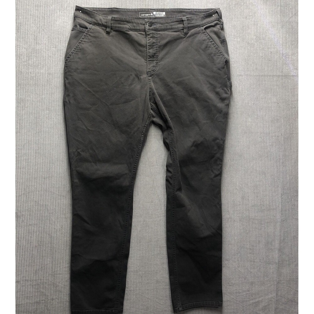 Carhartt Women’s Pants Size 18 Tall Gray Relaxed Fit Broken In Work Chore